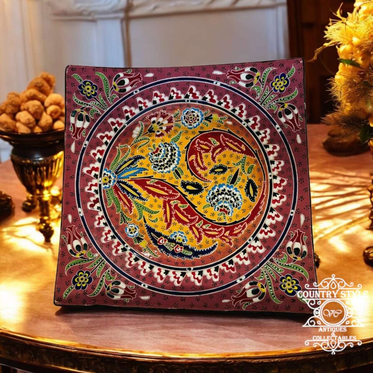 Turkish Hand Painted Gedikoglu Cini Plate
