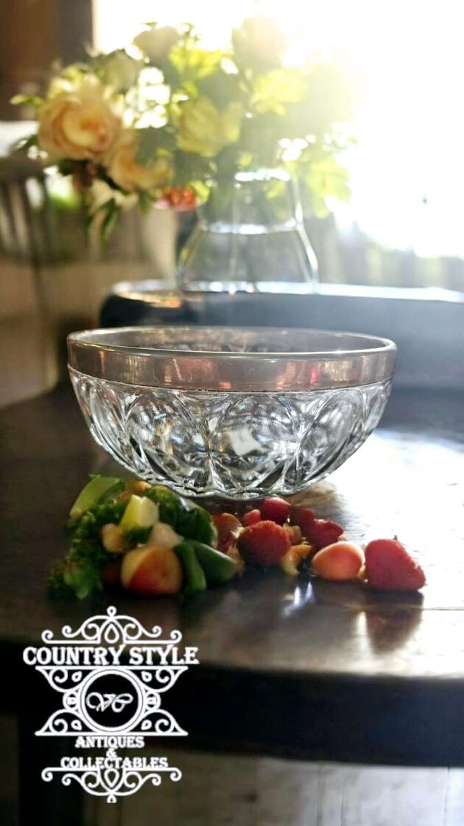 Salad Bowl  with a silver plated trim