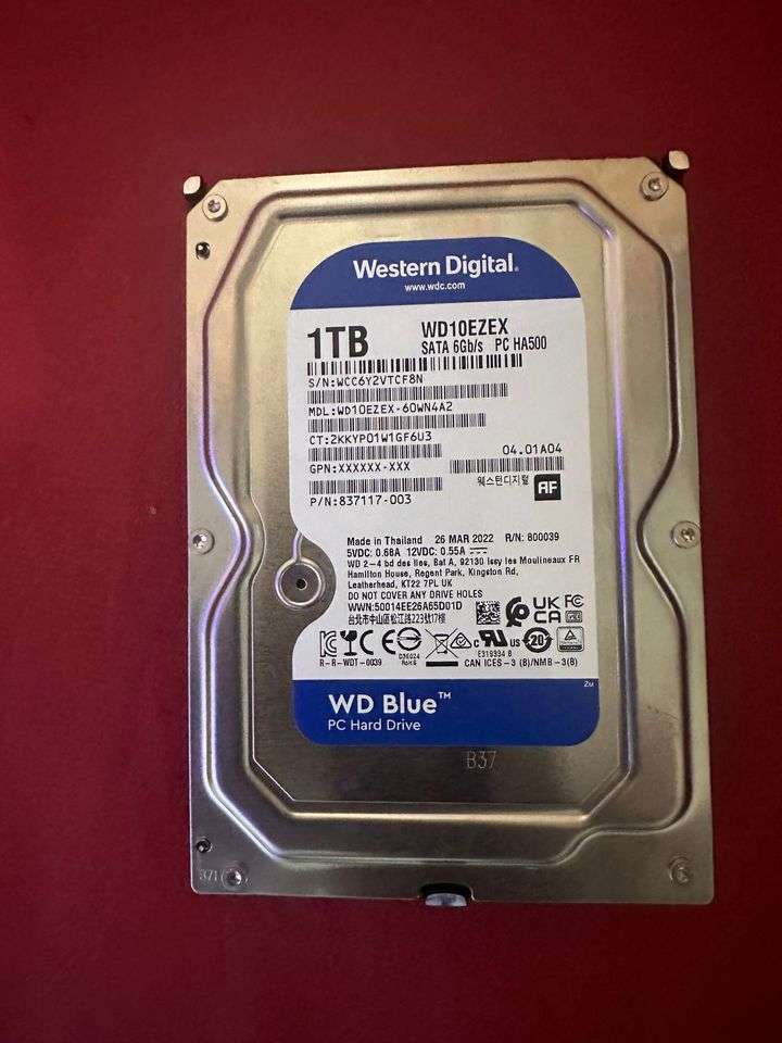 Western Digital Blue WD10EZEX 1 TB Internal 7200 RPM 3.5 inch Hard Disk Drive