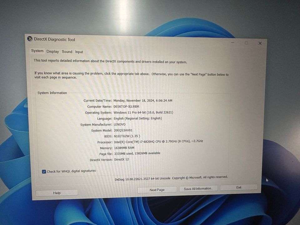 LENOVO THINKPAD P50 - i7 6820HQ 6th Gen- 16GB DDR4 - 256GB M.2 SSD -Dedicated Graphics Card