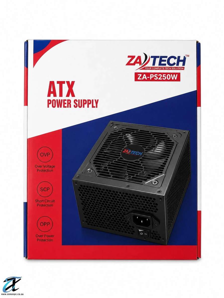 ZA Tech ZA-PS250W 250W ATX Power Supply | 120mm Silent Fan | 24-Pin Desktop PSU | SATA & Molex