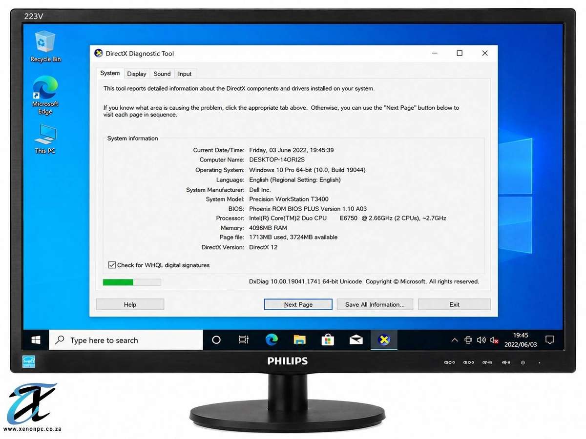 Dell Precision T3400 Workstation Core 2 Duo E6750 4GB RAM 500GB HDD Quadro FX 1800