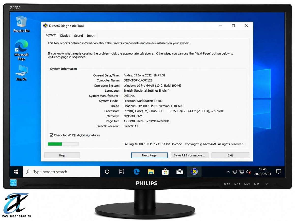 Dell Precision T3400 Workstation Core 2 Duo E6750 4GB RAM 500GB HDD Quadro FX 1800