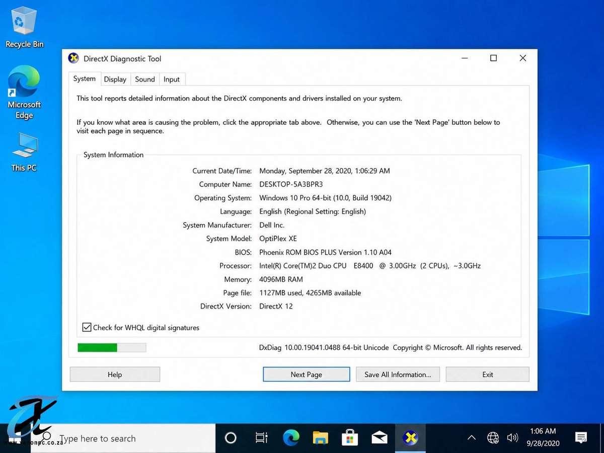 Dell OptiPlex XE | Intel Core 2 Duo E8400 | 4GB RAM | 250GB HDD