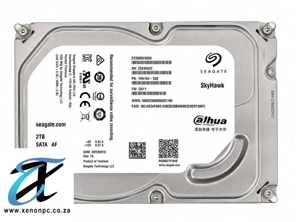 Seagate SkyHawk 2TB HDD  Surveillance SATA Hard Drive (ST2000VX003