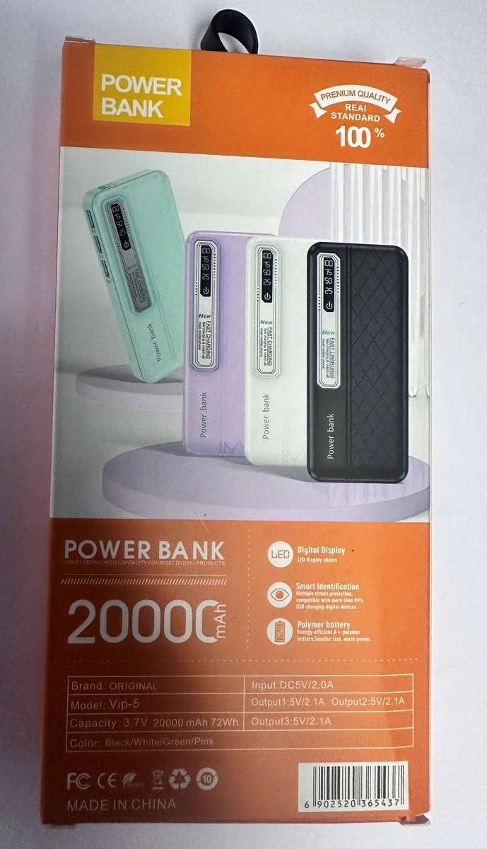 VIP-5 High performer 20000mAh power Bank 100% Guarnteed. Compatible with most of the 99% devices