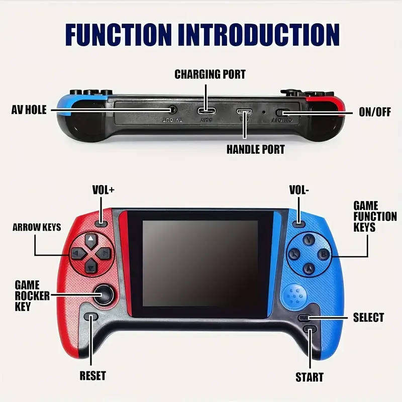 Retro Handheld Gaming Console, 3.5-inch Large Screen, ABS Material, Rechargeable