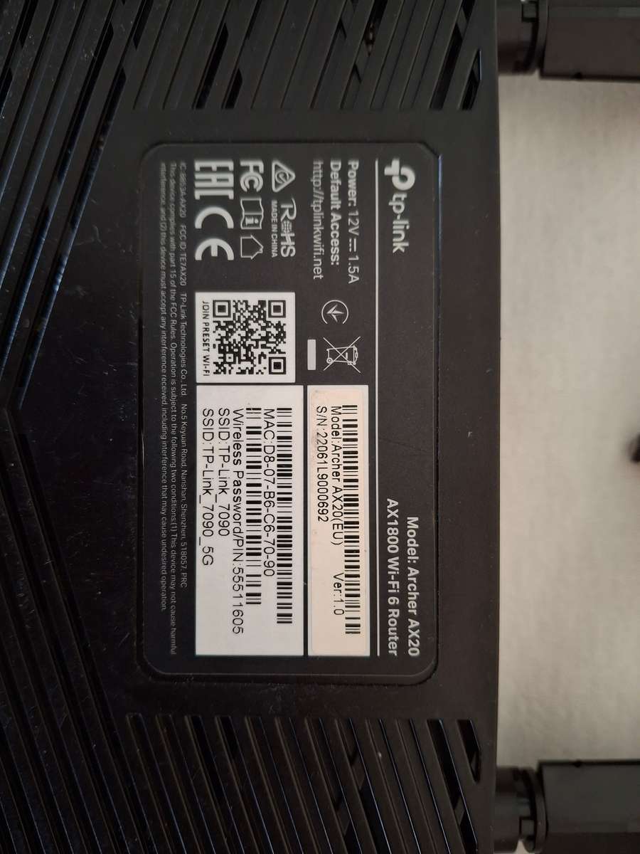 TP-Link Archer AX20 AX1800 Dual-Band Wi-Fi 6 Router