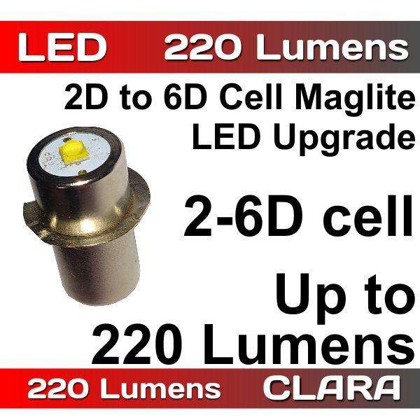 220 Lumen LED Upgrade for D Cell Maglite Flashlights