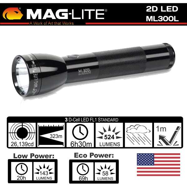Maglite 2D LED 3rd Gen 524 Lumens