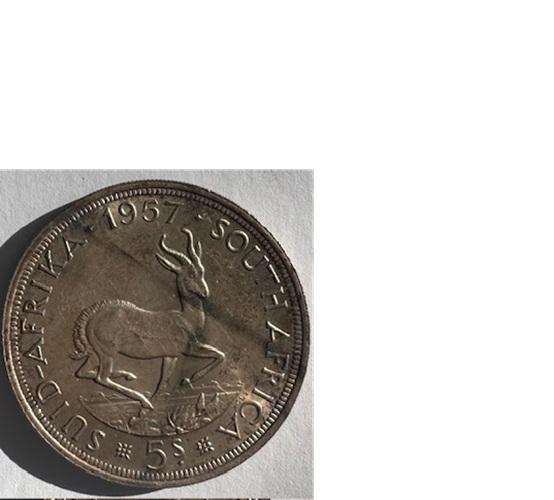 1957 5 Shilling Union of South Africa coin 14.14g Pure Silver