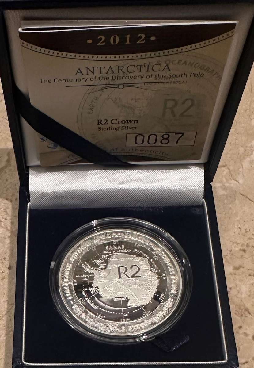 2012 Proof Antarctica Silver 1oz R2 coin with box and COA