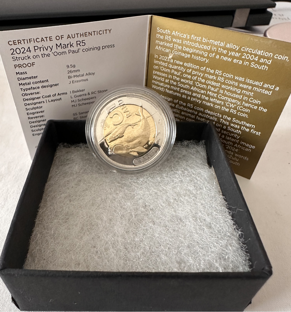 2024 Oom Paul Mintmarked R5 coin - LAST year of issue