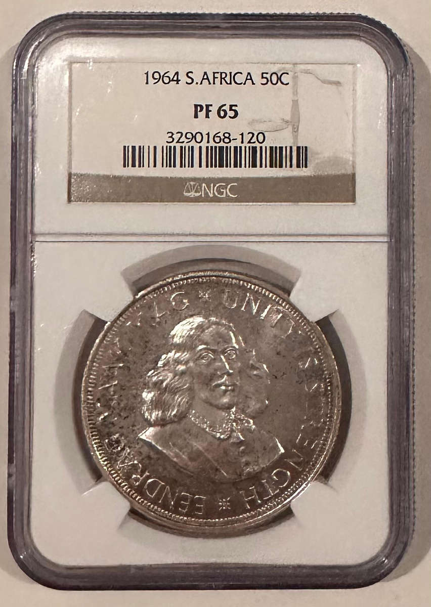 1964 South Africa 5S 50c NGC PF65 PROOF SILVER