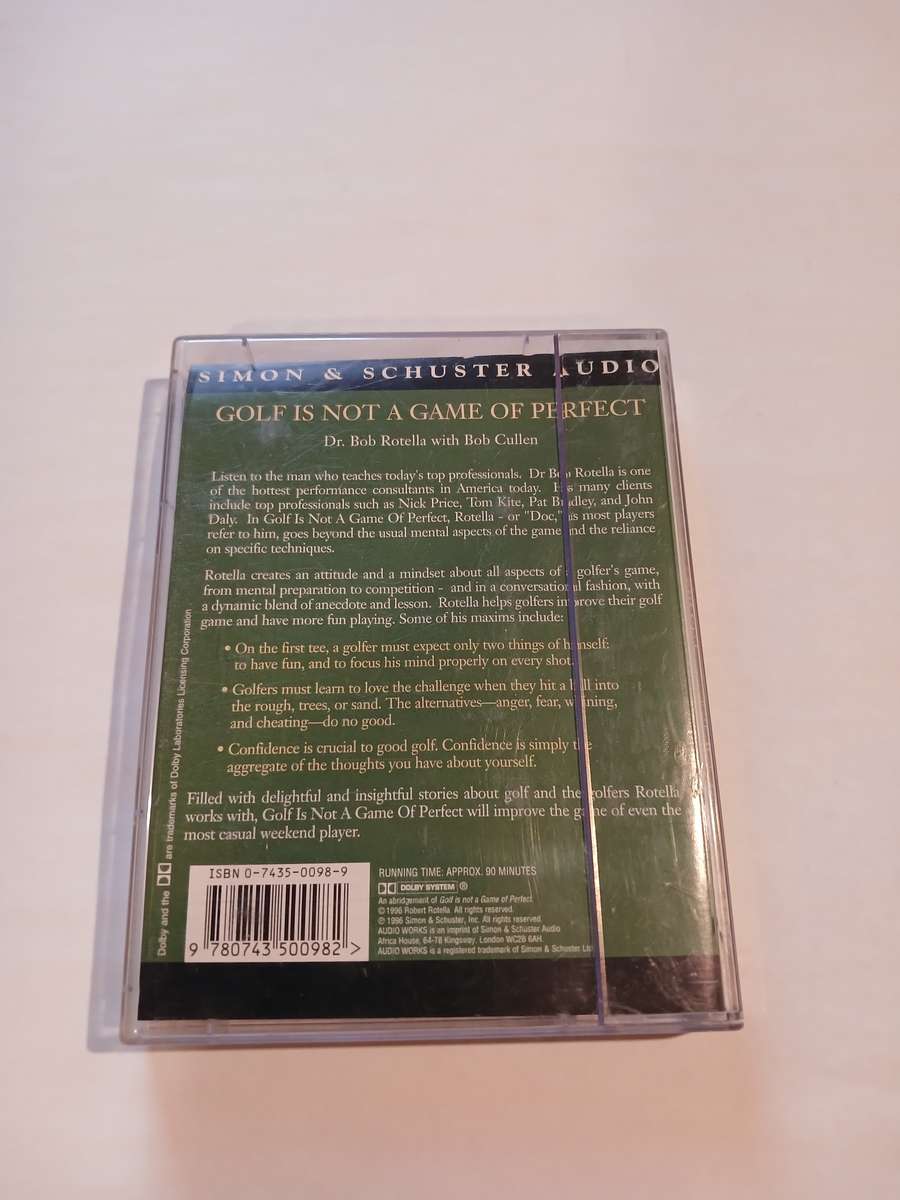 Golf is not a Game of Perfect by Dr. Bob Rotella with Bob Cullen, 1 x Audio Cassette