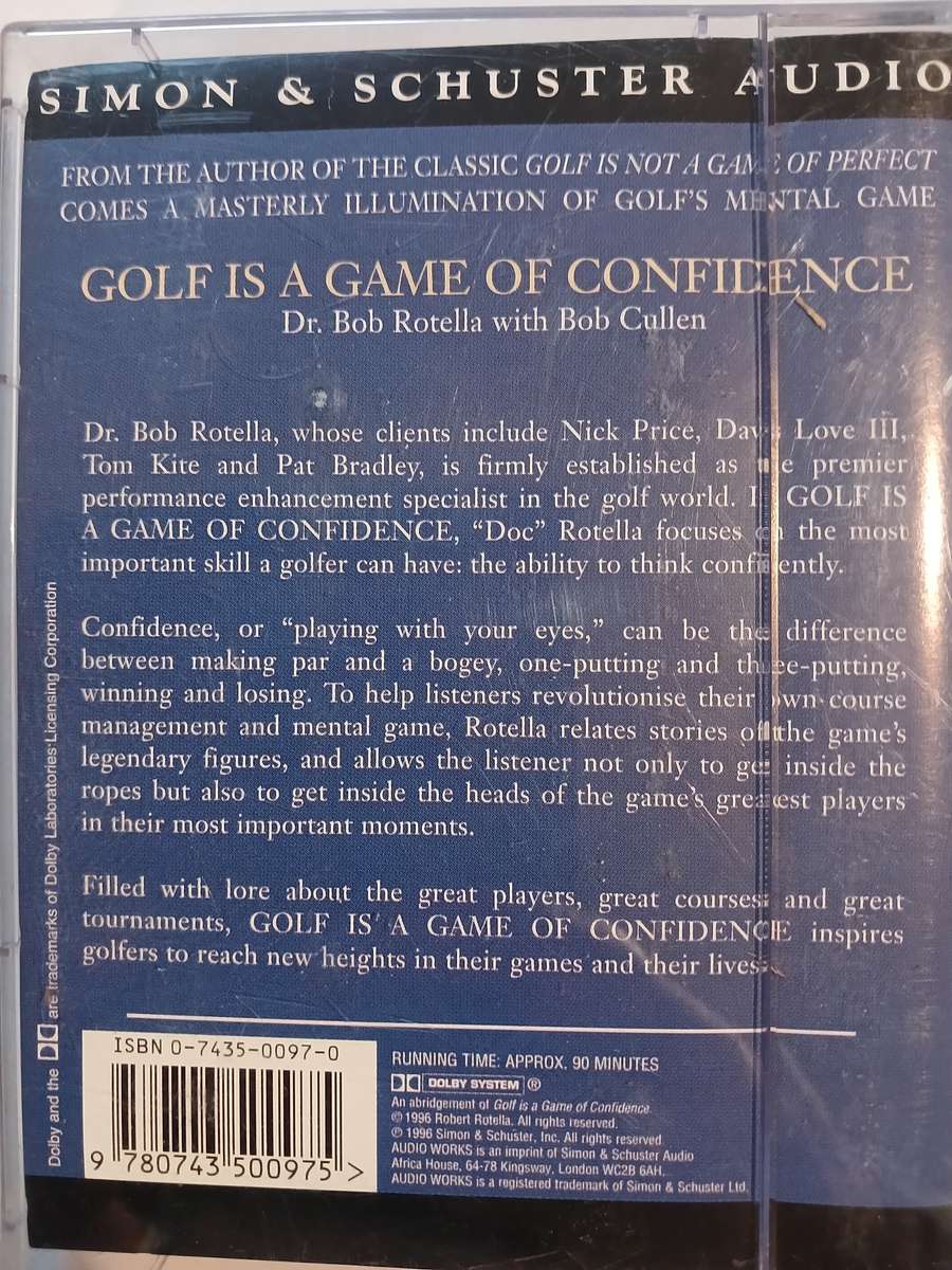 Golf is a Game of Confidence by Dr. Bob Rotella with Bob Cullen, 1 x Audio Cassette