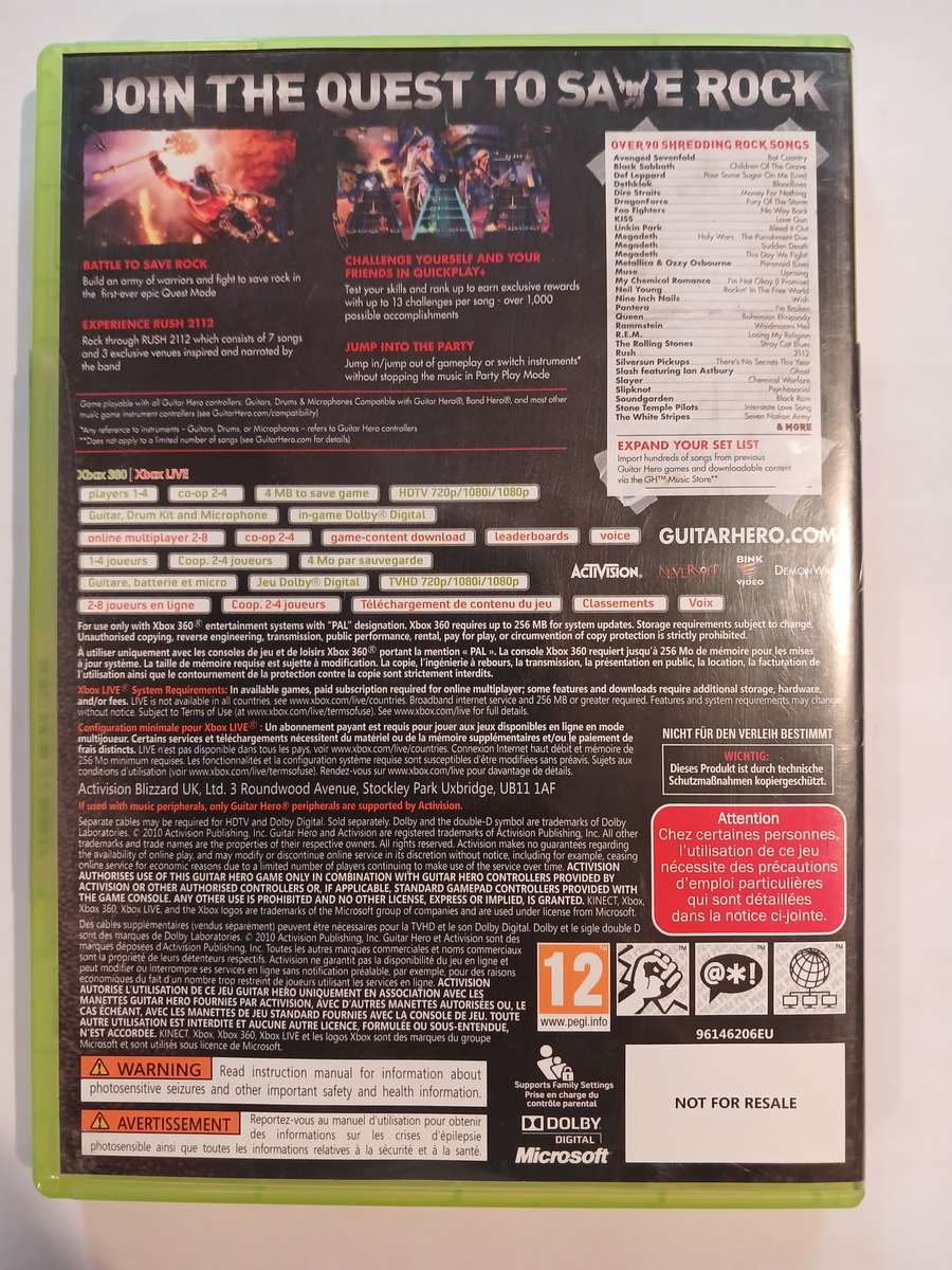 Xbox 360, Guitar Hero, Warriors of Rock