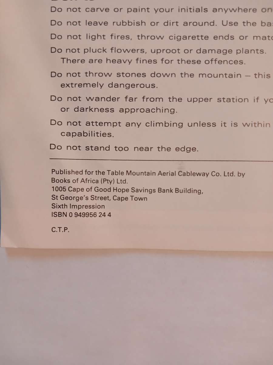 Table Mountain and the Cableway by T.V. Bulpin