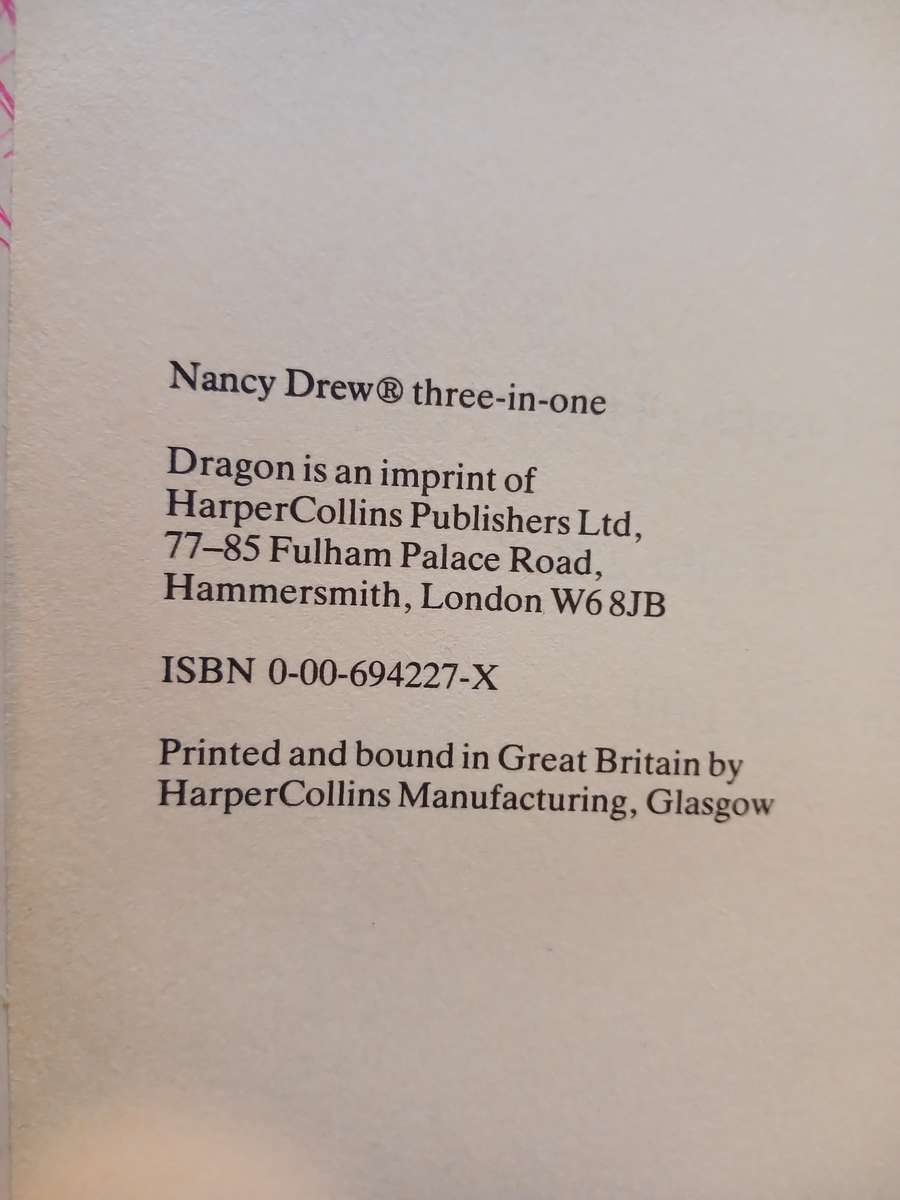 Nancy Drew, Carolyn Keene, 3 Books in 1, Hardcover