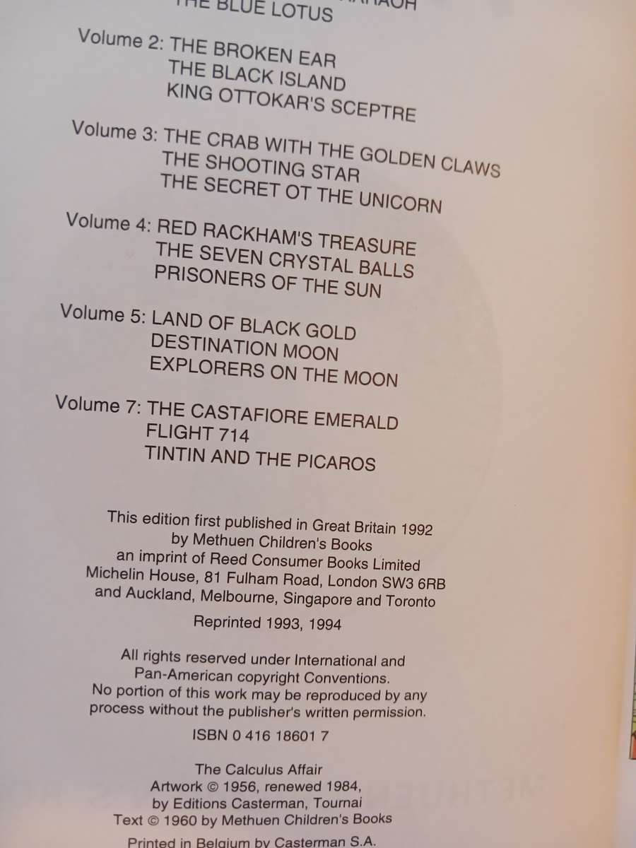 Tintin, 3 Complete Adventures in 1 Volume, Volume 6