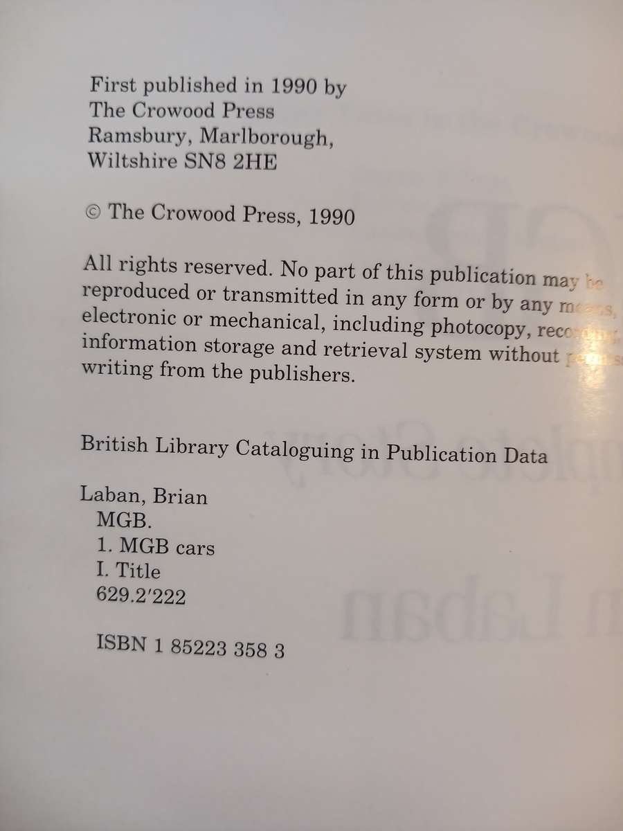 MGB, The Complete Story by Brian Laban