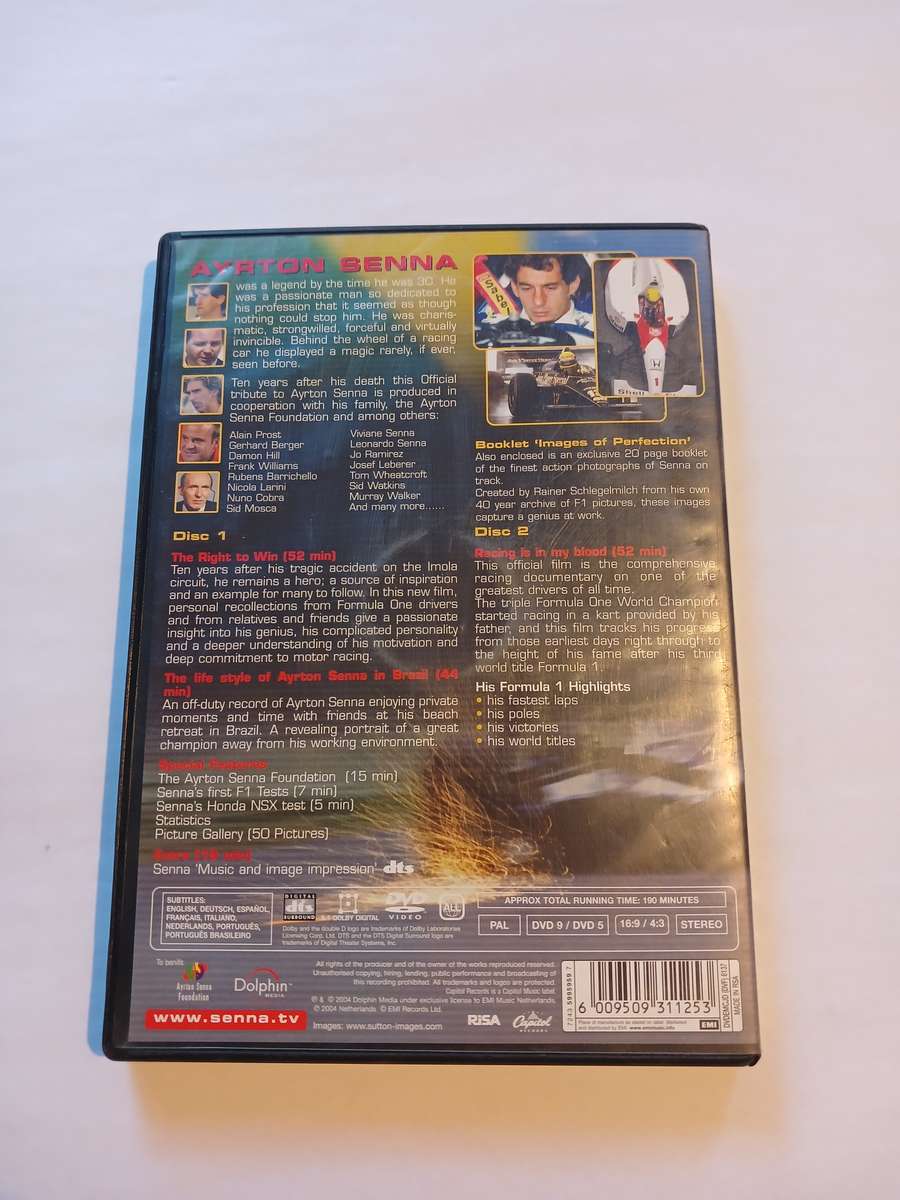 The Official Tribute to Ayrton Senna 1960-1994, 2 x DVD