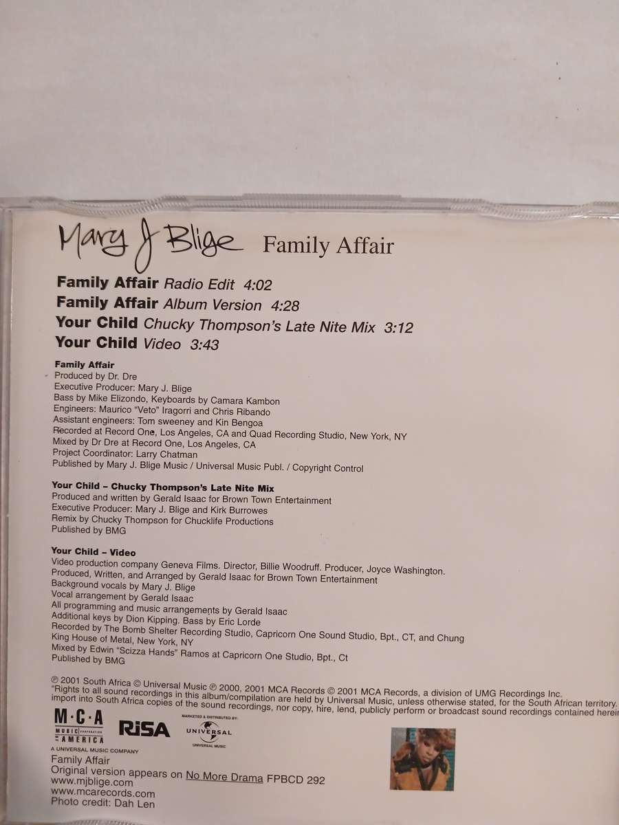 Family Affair, Mary J. Blige CD single