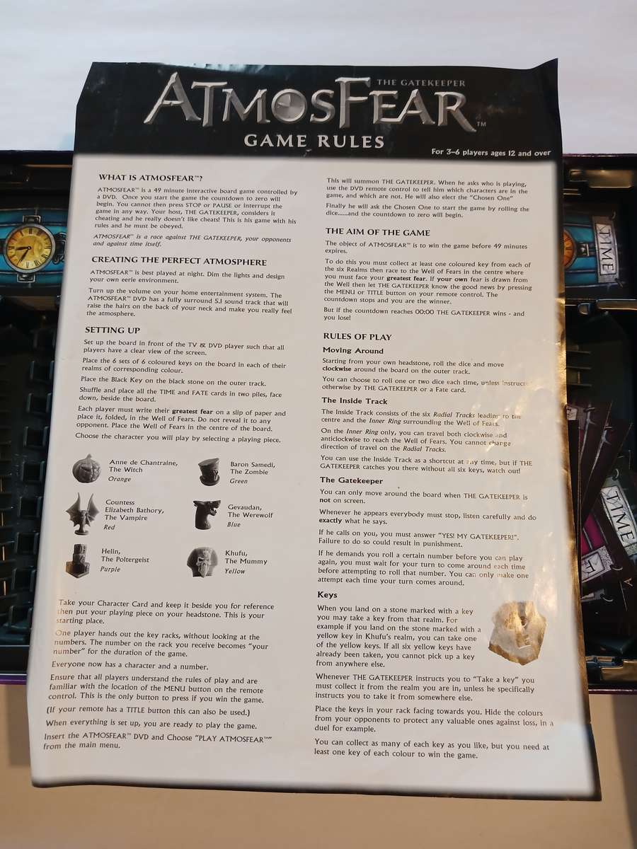 Atmosfear, The Gatekeeper, The DVD Board Game