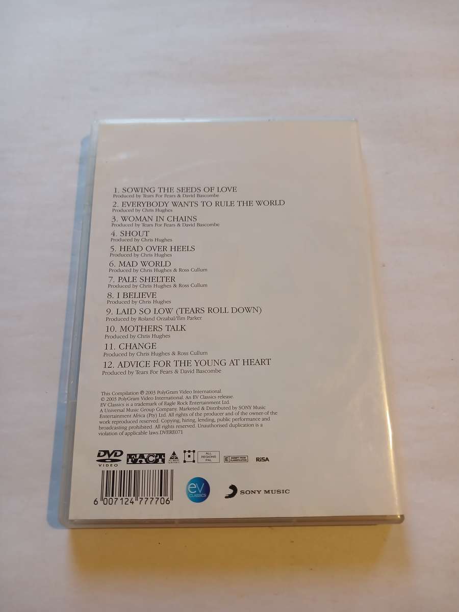 Tears for Fears, Tears Roll Down, Greatest Hits 82-92 DVD