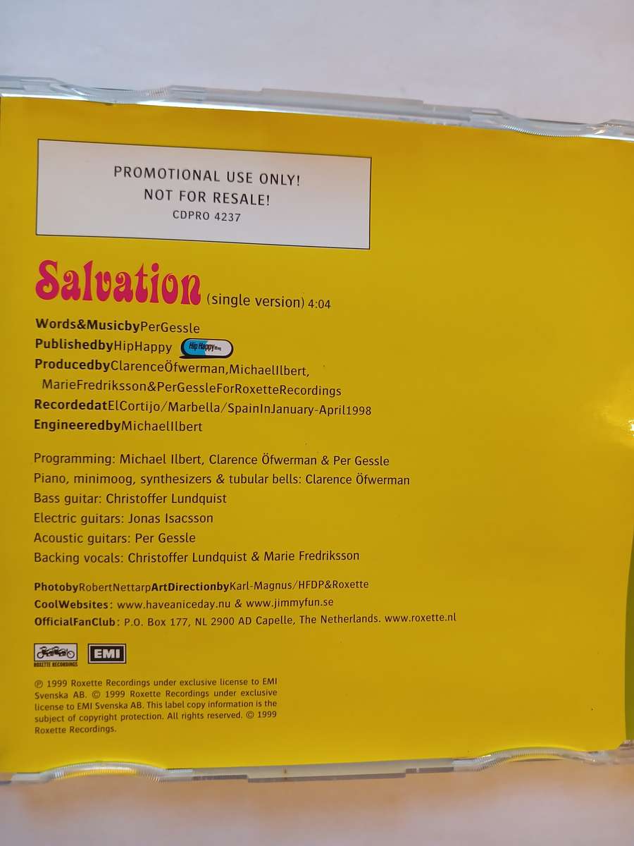 Roxette, Salvation CD single, Promo, EU