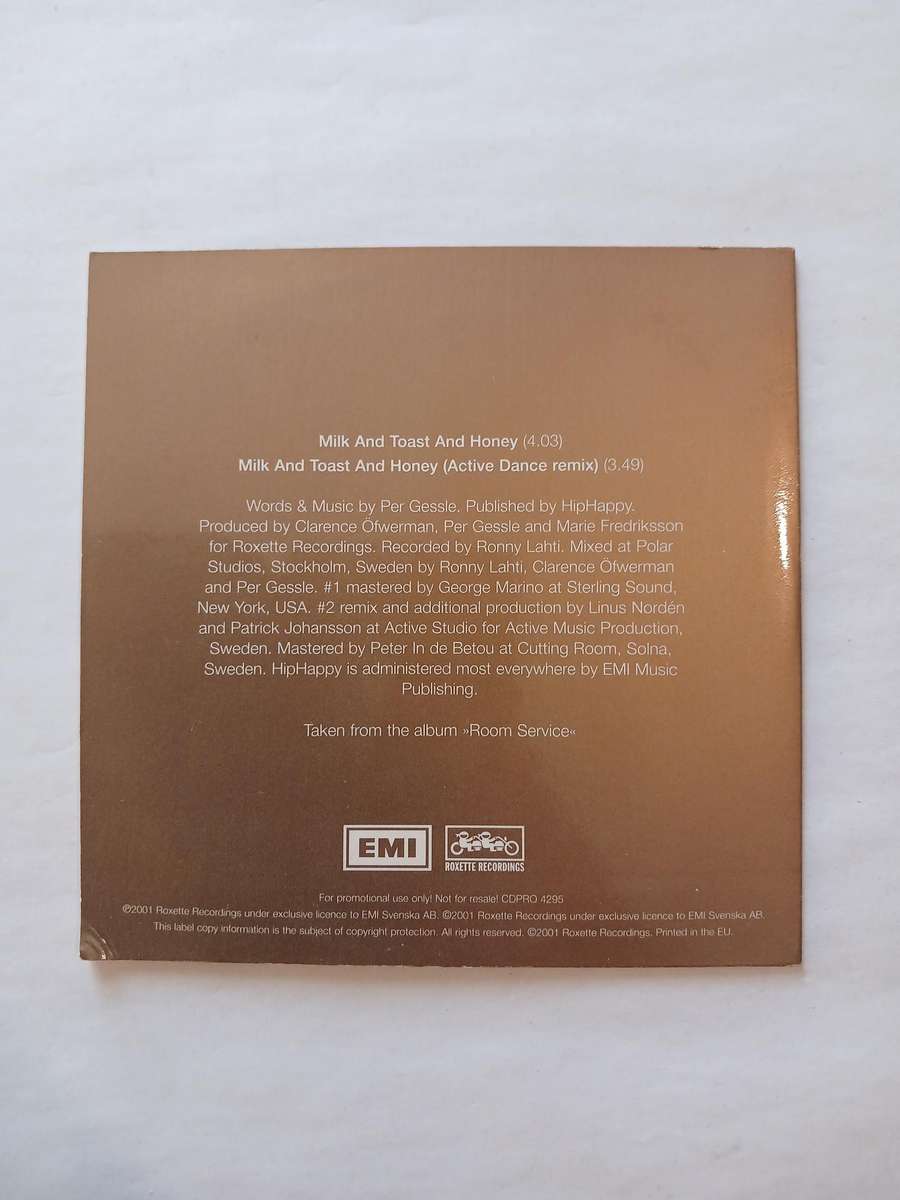 Roxette, Milk and Toast and Honey CD single, Promo, EU