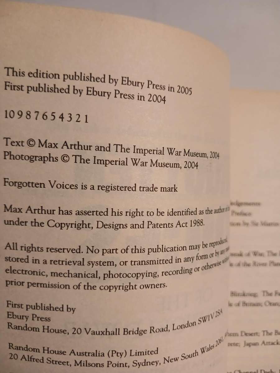 Forgotten Voices of the Second World War by Max Arthur