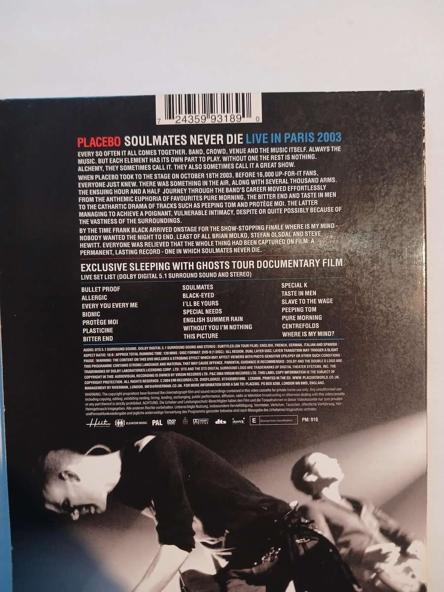 Placebo, Soulmates Never Die, Live in Paris 2003 DVD