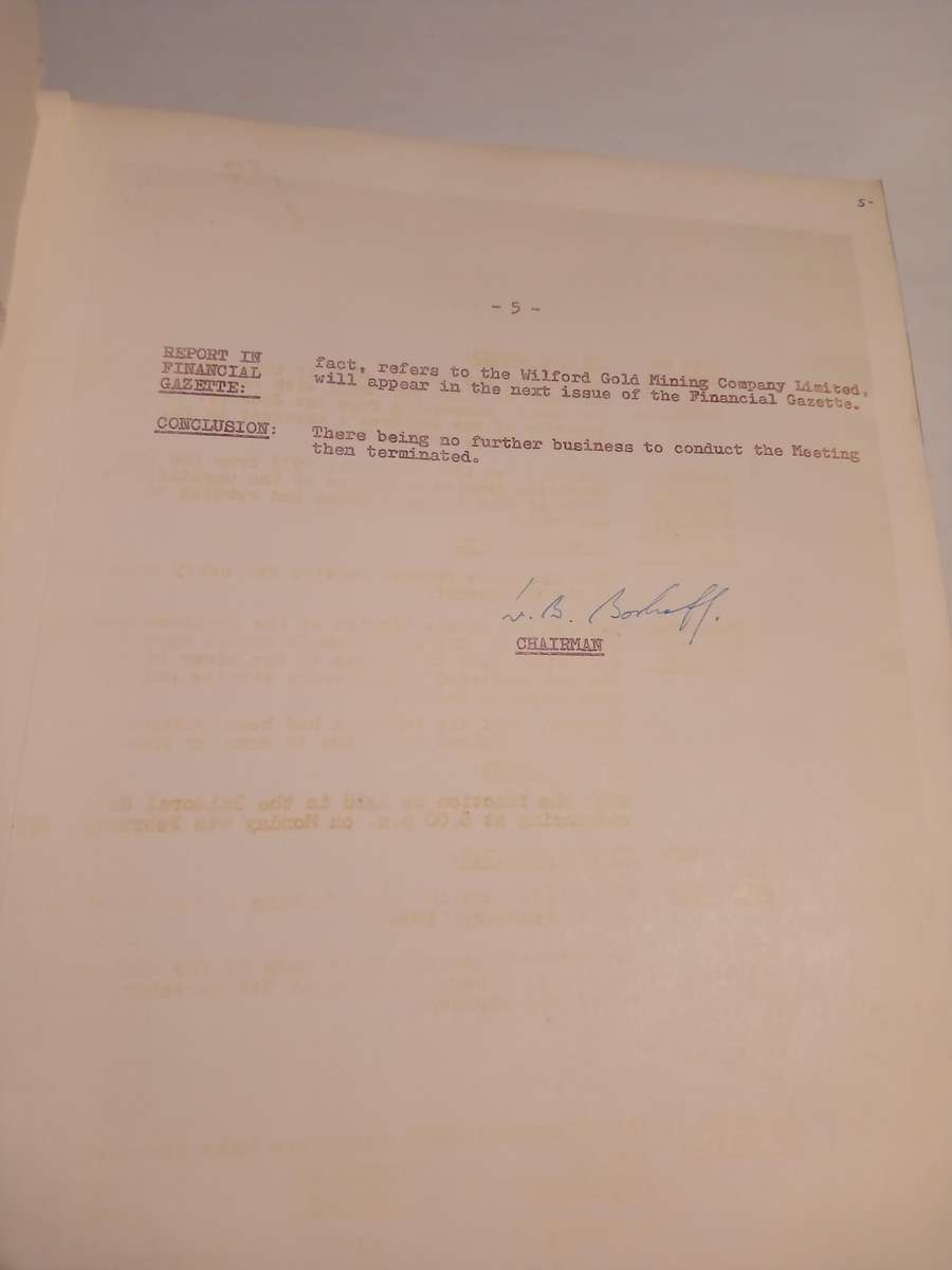 Primrose Gold Mining Company Directors' Minutes 1973-1981