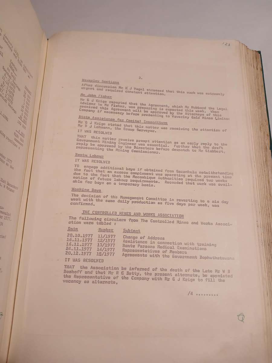 Primrose Gold Mining Company Directors' Minutes 1973-1981