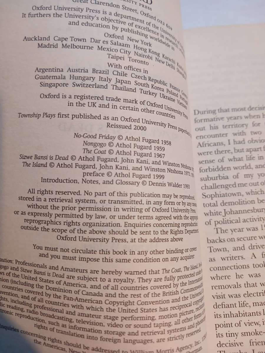 Athol Fugard, Township Plays