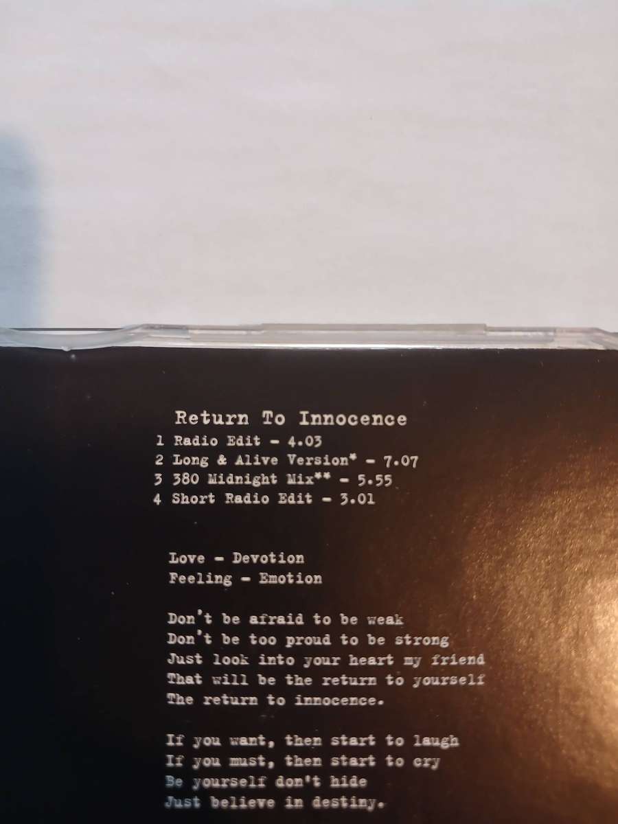 Enigma, Return to Innocence CD single, EU