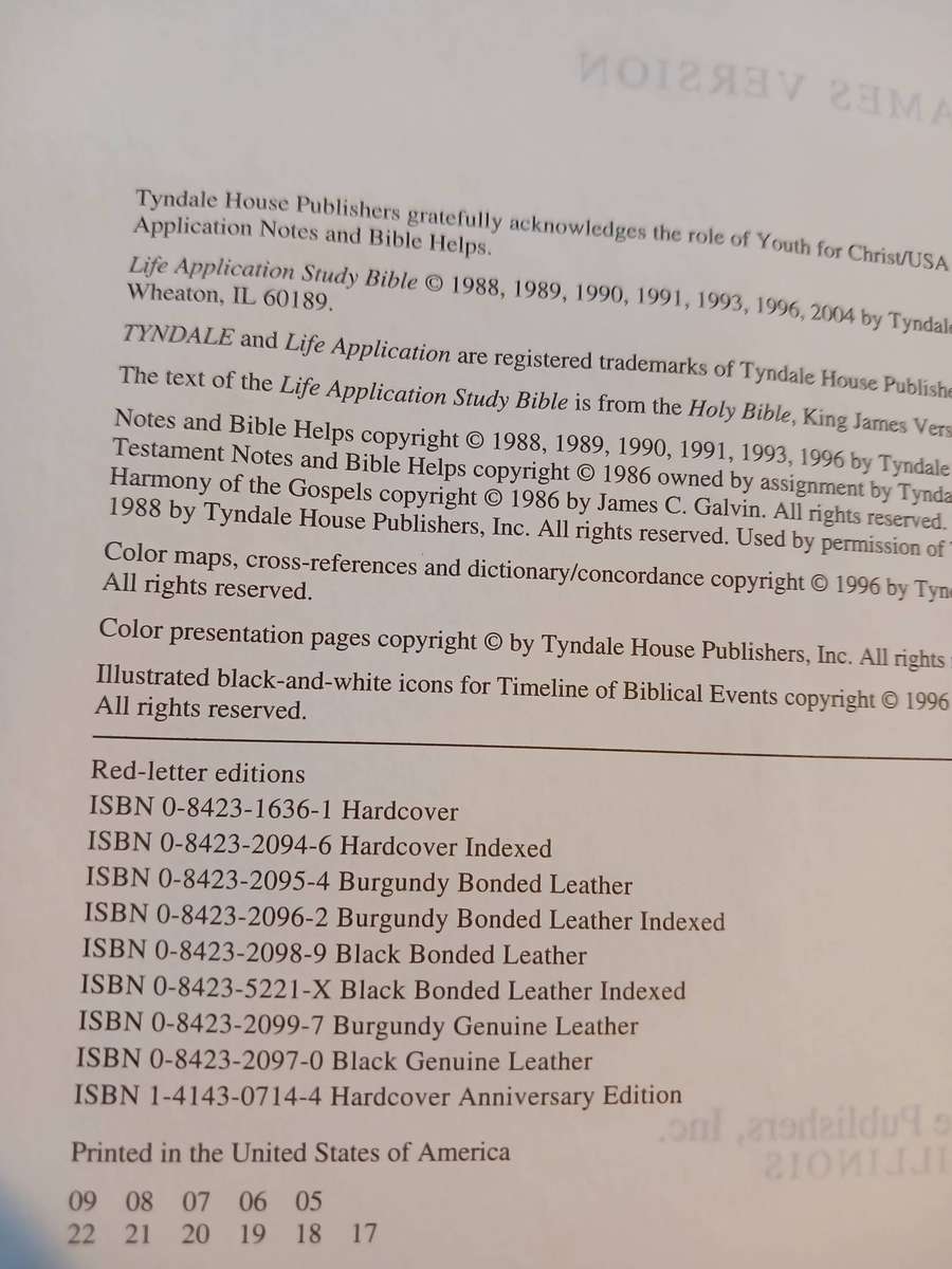 Life Application Study Bible, King James Version