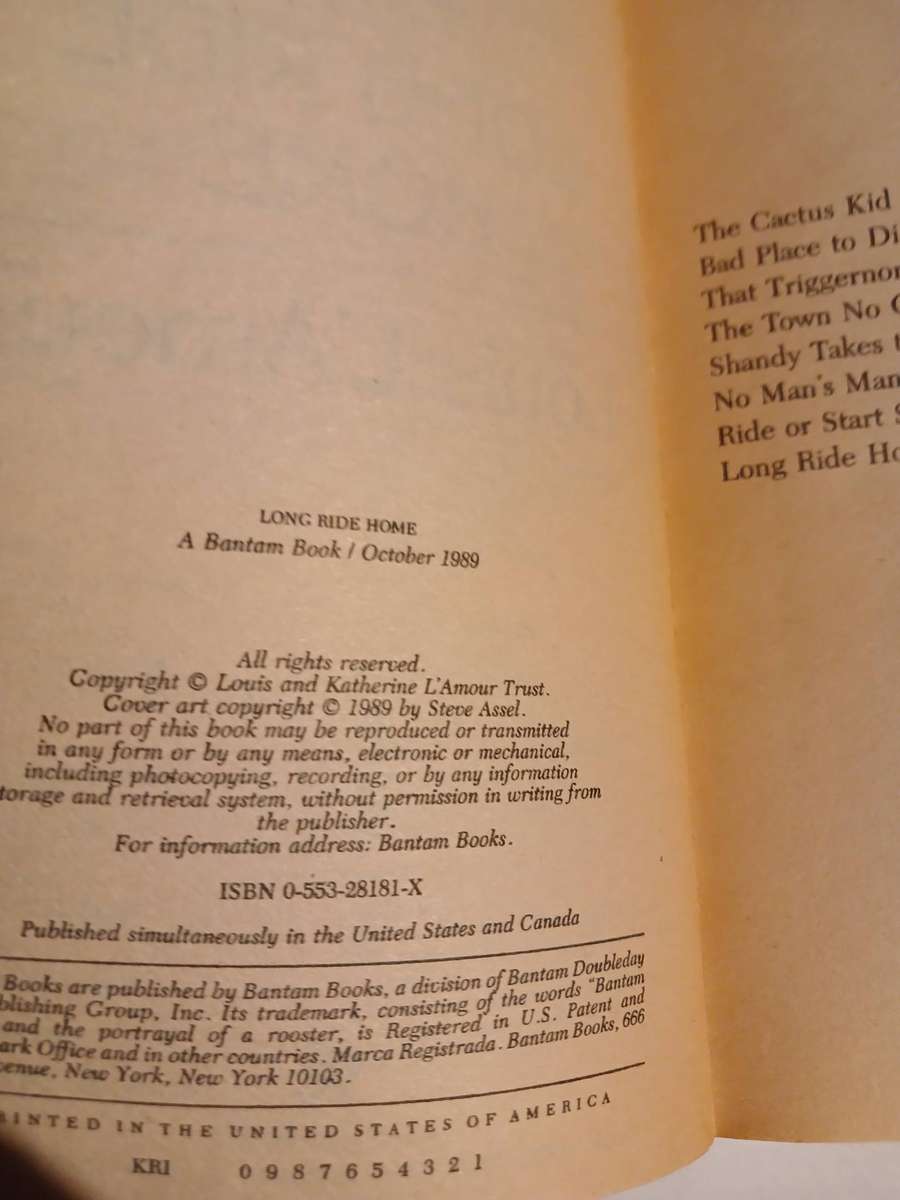 Louis L'Amour, Long Ride Home