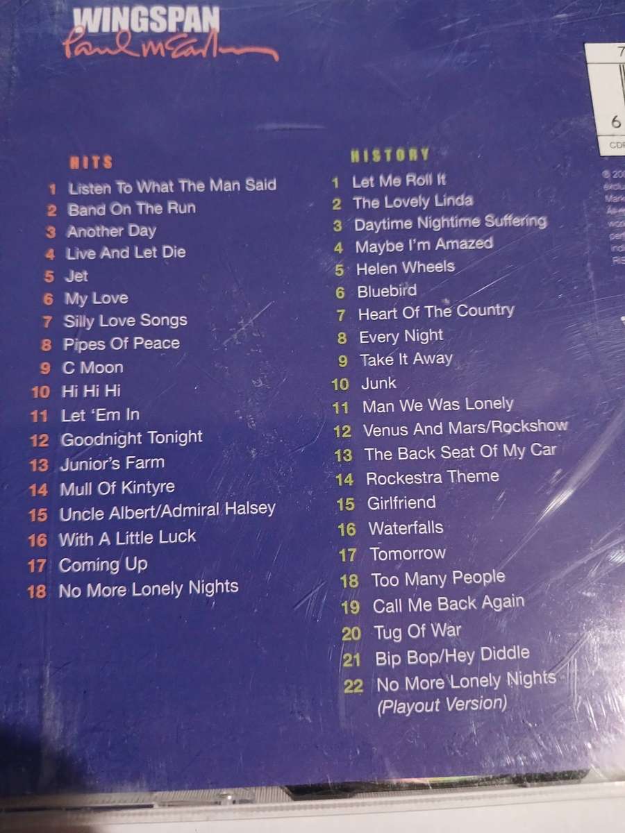 Paul McCartney, Wingspan, Hits and History, 2 x CD