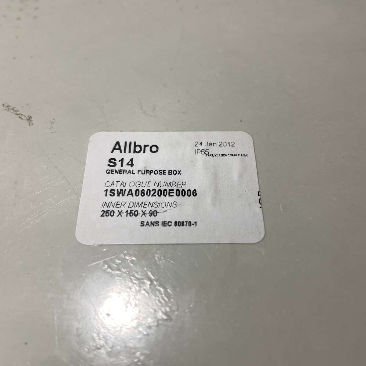 Allbro S14 Fibreglass enclosure