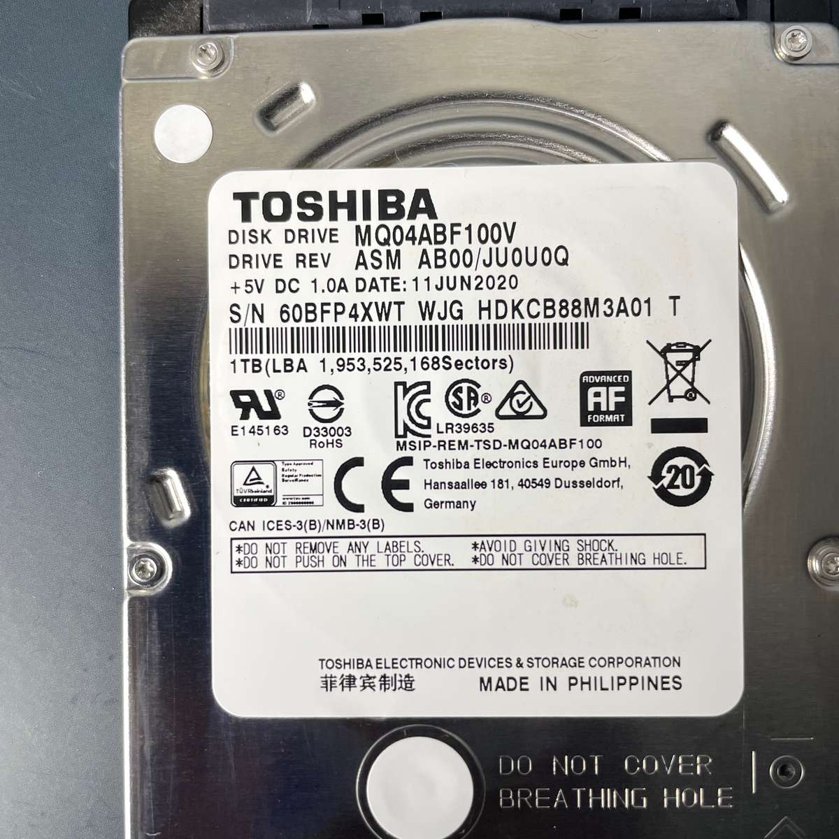 Toshiba 1TB Laptop Hard Drive