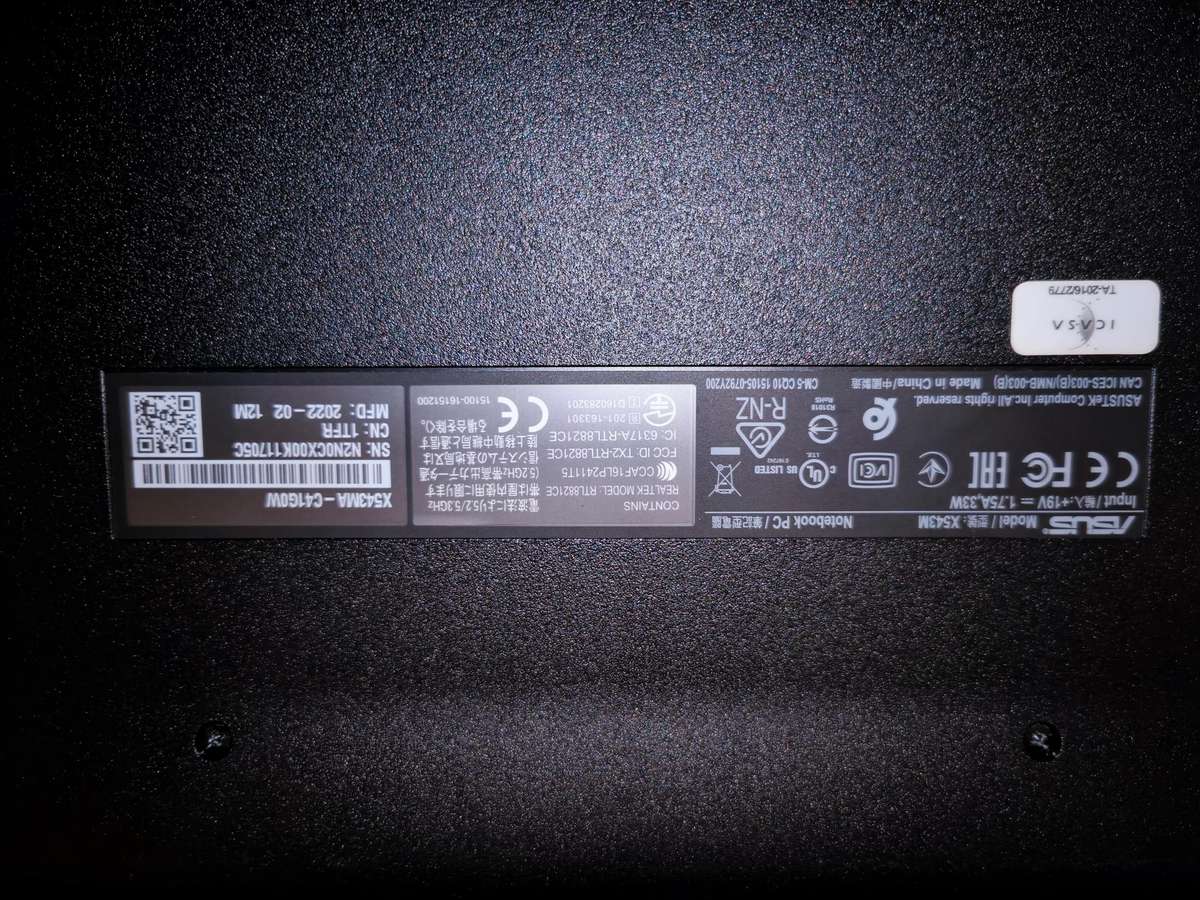 Asus X543M Laptop - Intel N4020, 4GB LPDDR4 RAM, 1TB HDD