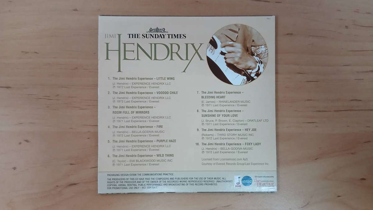Jimi Hendrix - 10 Tracks Performed Live at the Royal Albert Hall - CD