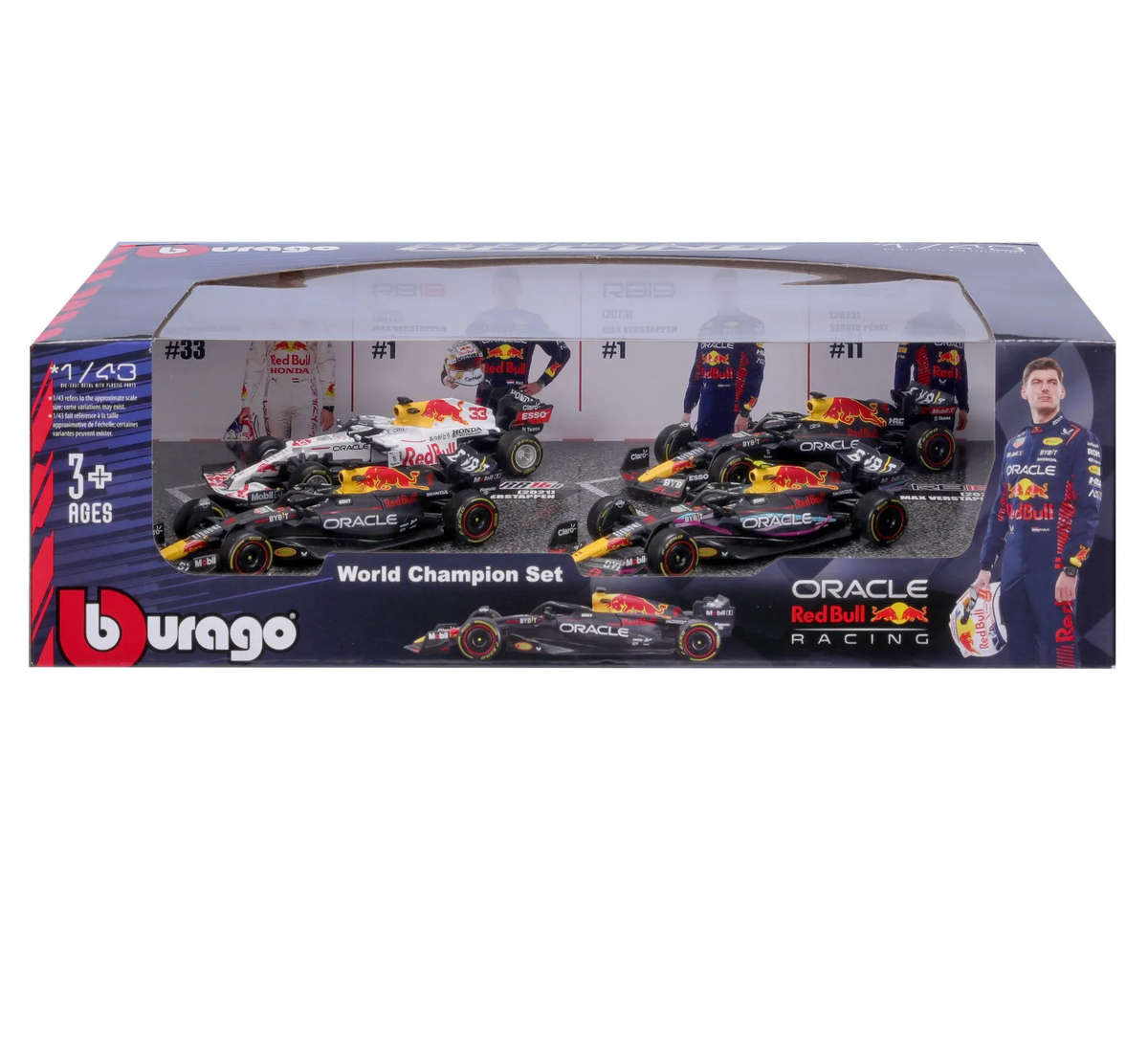 Red Bull F1 World Champion Set of 4 cars - 1/43 Scale (Burago 18-38092)