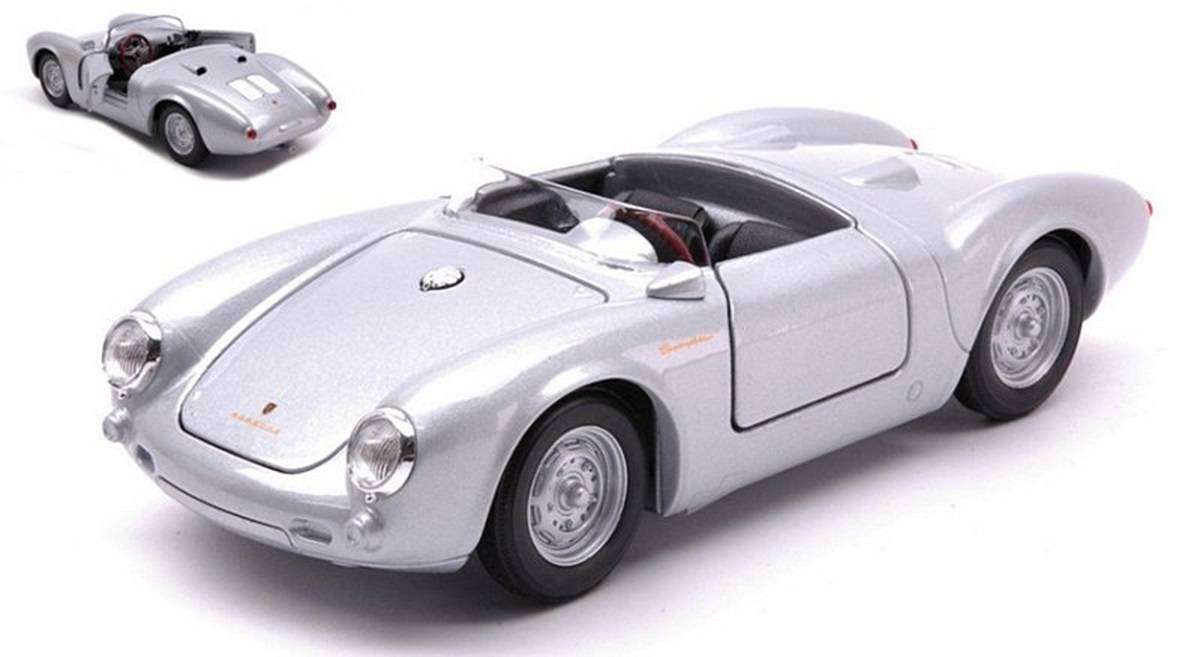 Porsche 550 Spyder Pullback Silver 1/35 Scale WELLY 43816CW