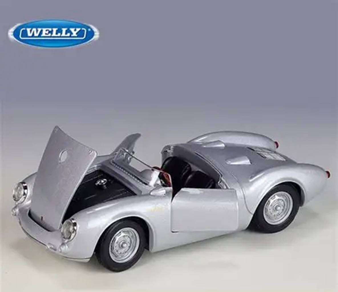 Porsche 550 Spyder Pullback Silver 1/35 Scale WELLY 43816CW