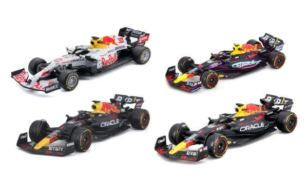 Red Bull F1 World Champion Set of 4 cars - 1/43 Scale (Burago 18-38092)