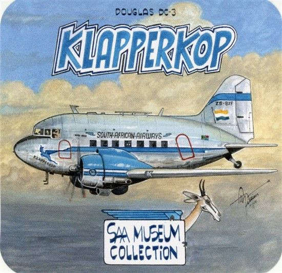 SAA Museum  DC-3 Klapperkop Stickers (STICK8) stickers