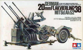 20mm Flakvierling 38 mit Sd.Ah.52 - 1/35 Scale (Tamiya)(TAM35091)(ON0239)
